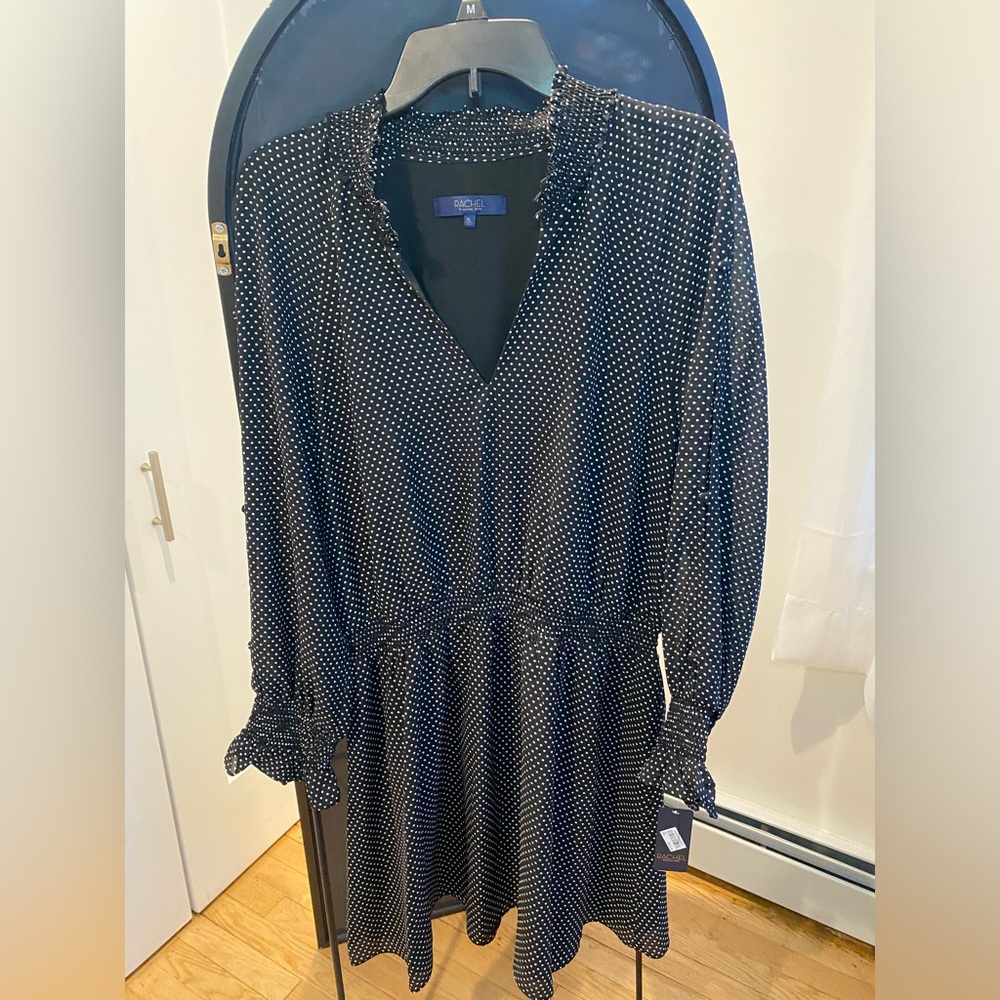 Brand New Rachel Roy Black Polka Dot Dress